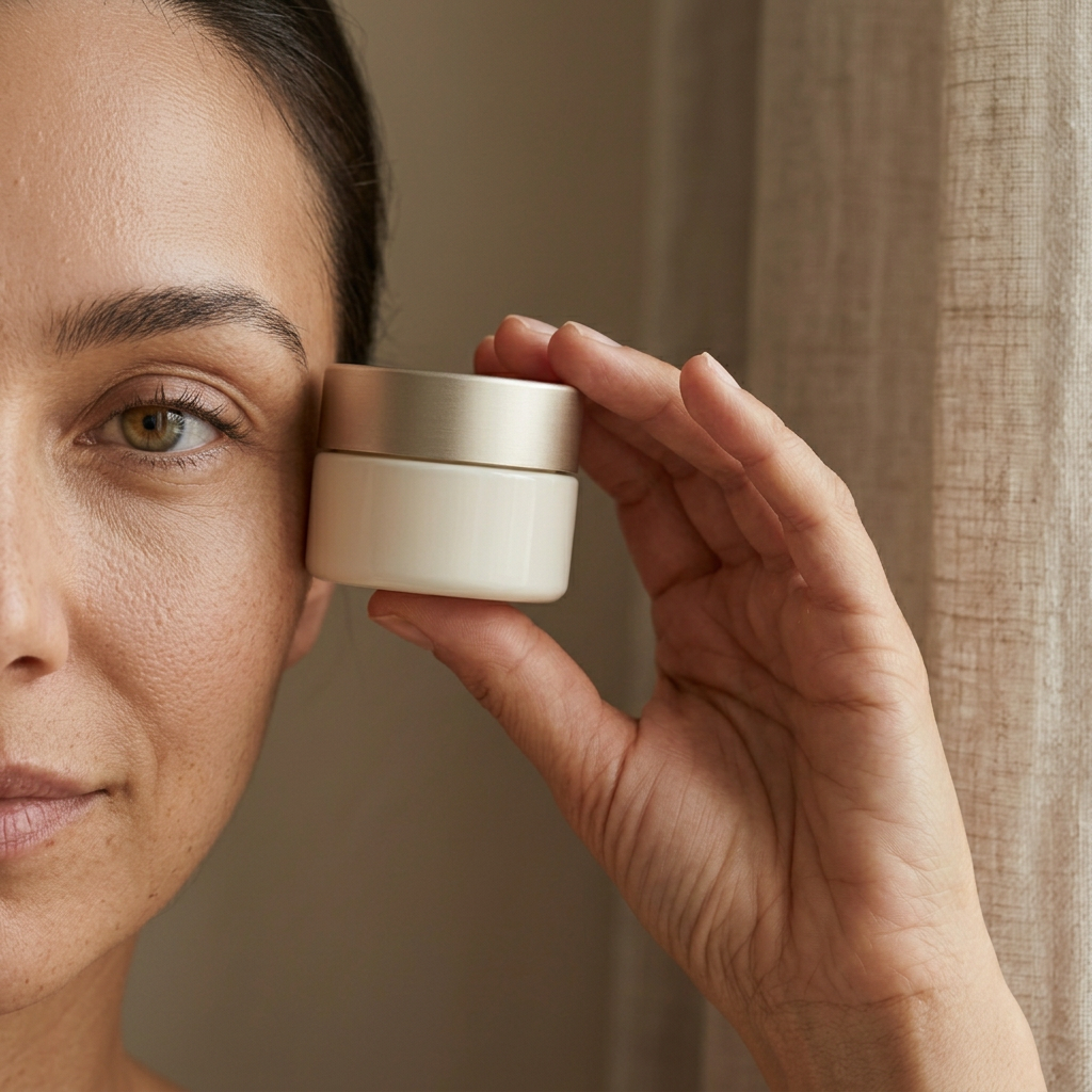 Ojos naturales con crema de contorno