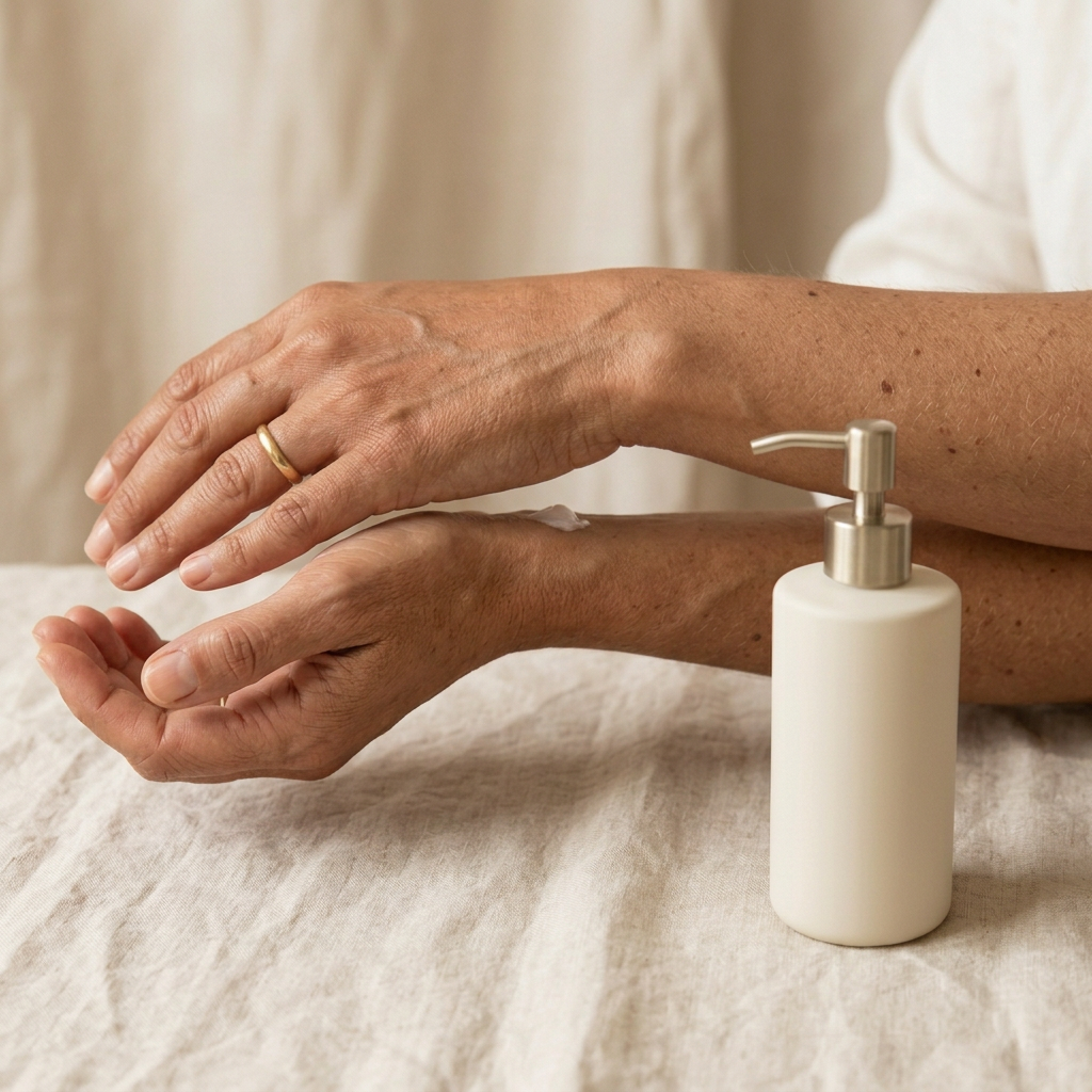 Piel natural con loción corporal